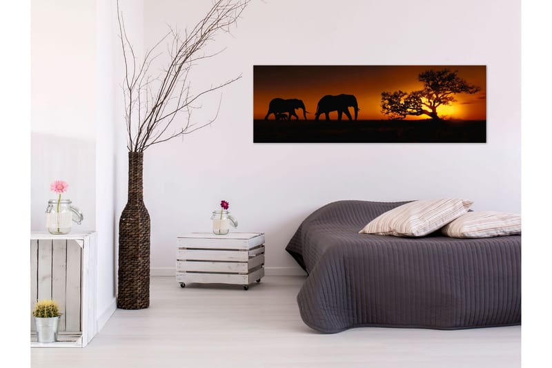 Tavla Elephant Family (Orange) 135x45