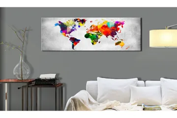 Tavla World Map: Coloured Revolution 120x40 - Innredning - Bilder & kunst - Lerretsbilder