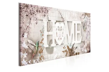 Tavle Home And Hummingbirds (1 Part) Beige Narrow 120X40 - Artgeist sp. z o. o. - Innredning - Bilder & kunst - Lerretsbilder