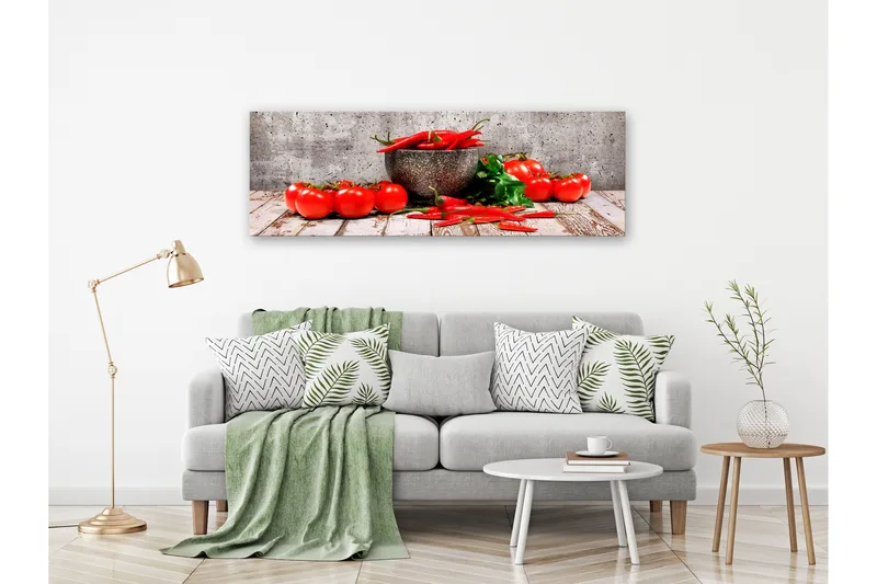 Tavle Red Vegetables (1 Part) Concrete Narrow 150X50, Artgeist sp. z o. o.