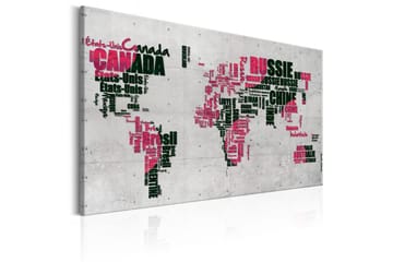 Tavle World Map: The French Connection (Fr) 60X40 - Artgeist sp. z o. o. - Innredning - Bilder & kunst - Lerretsbilder