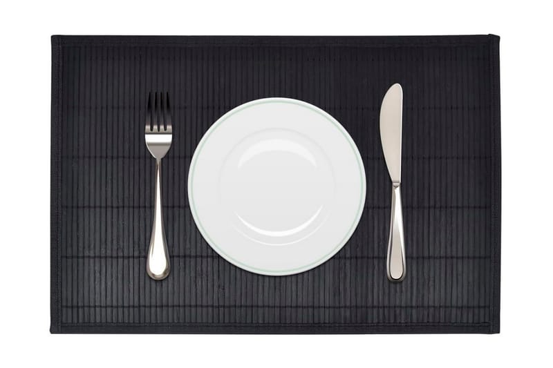 6 Bambus kuvertbrikker 30 x 45 cm, svart - Svart - Innredning - Borddekorasjon & bordpynt - Bordbrikke