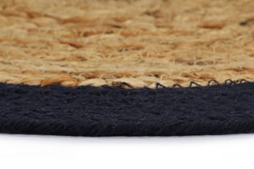 Bordmatter 6stk naturell & marineblå 38cm rund jute & bomull - Innredning - Borddekorasjon & bordpynt - Bordbrikke