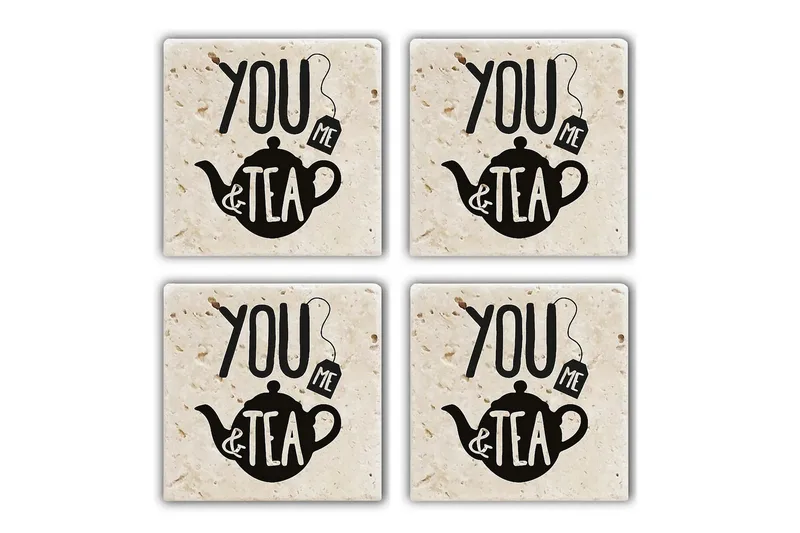 Glassunderlag 4-pk, Flerfarget