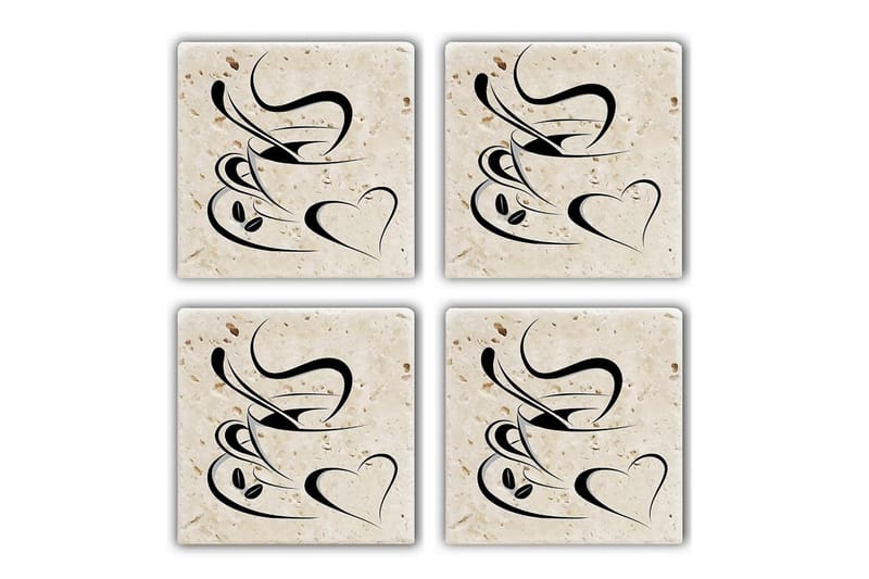 Glassunderlag 4-pk - Flerfarget - Innredning - Borddekorasjon & bordpynt - Glassbrikker