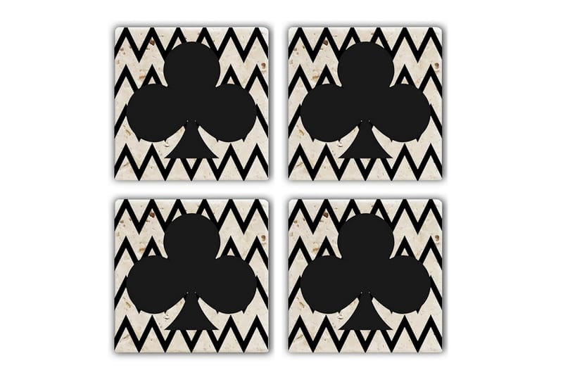 Glassunderlag 4-pk - Flerfarget - Innredning - Borddekorasjon & bordpynt - Glassbrikker