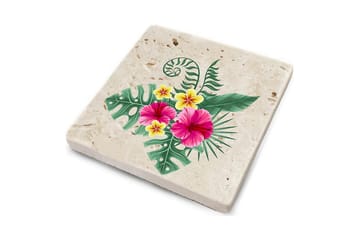 Glassunderlag 4-pk - Flerfarget - Innredning - Borddekorasjon & bordpynt - Glassbrikker