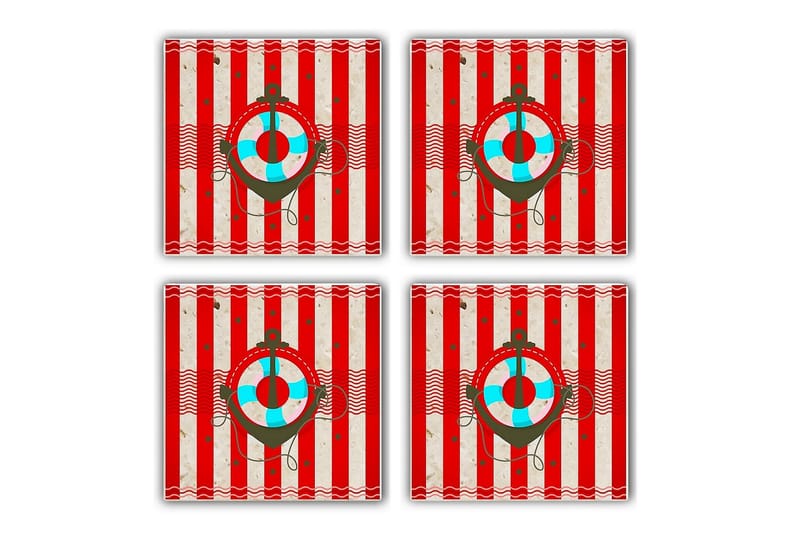 Glassunderlag 4-pk - Flerfarget - Innredning - Borddekorasjon & bordpynt - Glassbrikker