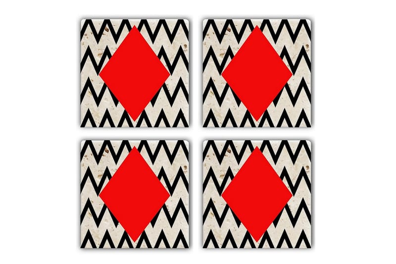 Glassunderlag 4-pk - Flerfarget - Innredning - Borddekorasjon & bordpynt - Glassbrikker