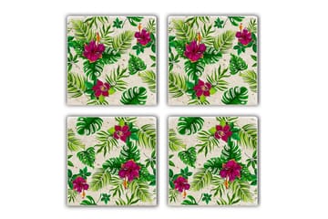 Glassunderlag 4-pk - Flerfarget - Innredning - Borddekorasjon & bordpynt - Glassbrikker