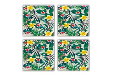 Glassunderlag 4-pk - Flerfarget - Innredning - Borddekorasjon & bordpynt - Glassbrikker