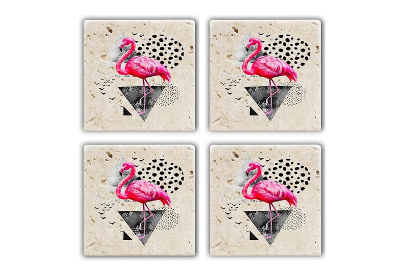 Glassunderlag 4-pk, Flerfarget