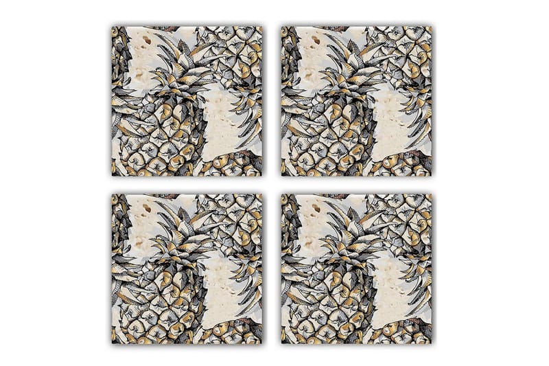 Glassunderlag 4-pk, Flerfarget