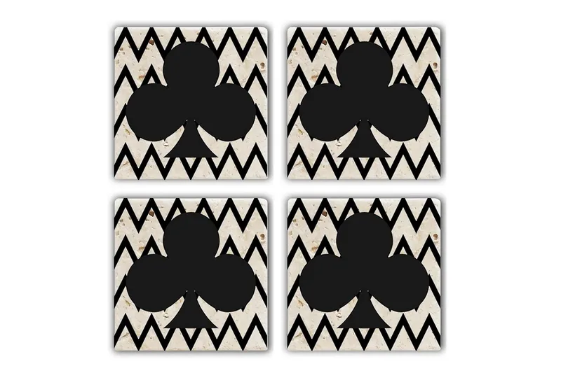 Glassunderlag 4-pk, Flerfarget