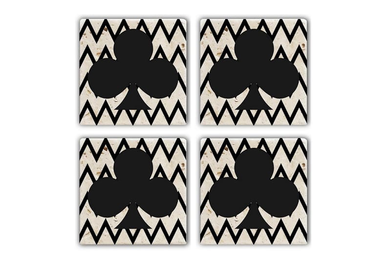 Glassunderlag 4-pk, Flerfarget