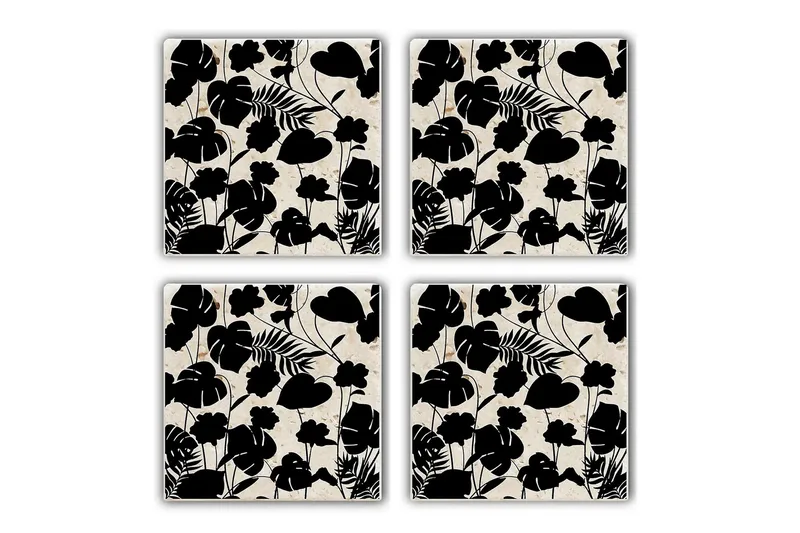 Glassunderlag 4-pk, Flerfarget