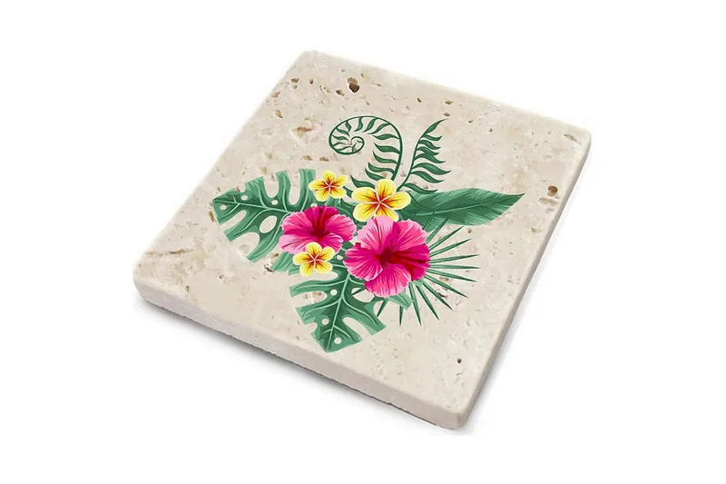 Glassunderlag 4-pk - Flerfarget - Innredning - Borddekorasjon & bordpynt - Glassbrikker