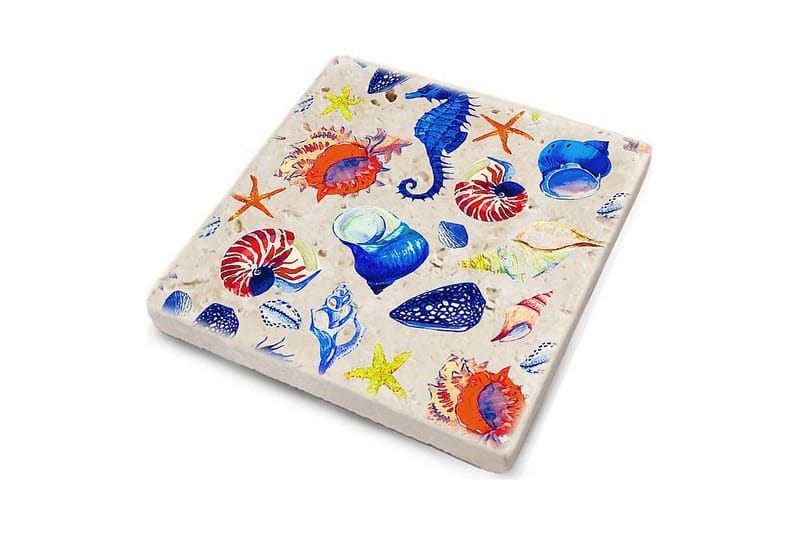 Glassunderlag 4-pk - Flerfarget - Innredning - Borddekorasjon & bordpynt - Glassbrikker