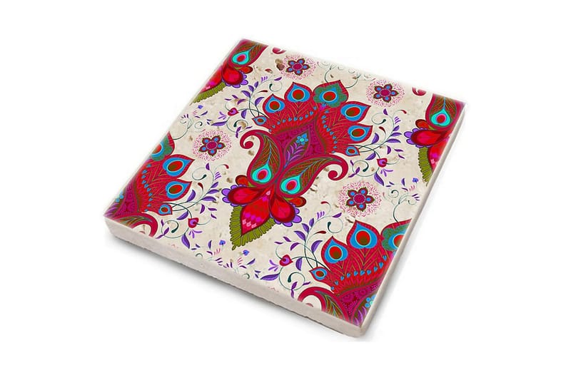 Glassunderlag 4-pk - Flerfarget - Innredning - Borddekorasjon & bordpynt - Glassbrikker