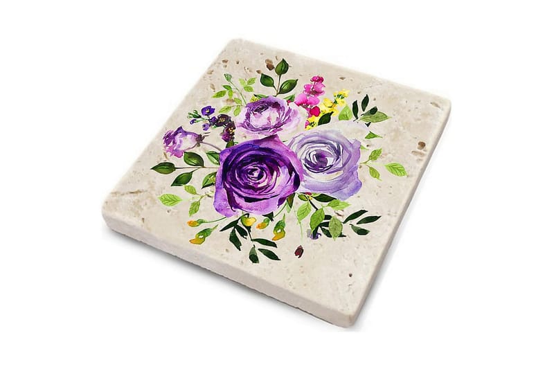 Glassunderlag 4-pk - Flerfarget - Innredning - Borddekorasjon & bordpynt - Glassbrikker