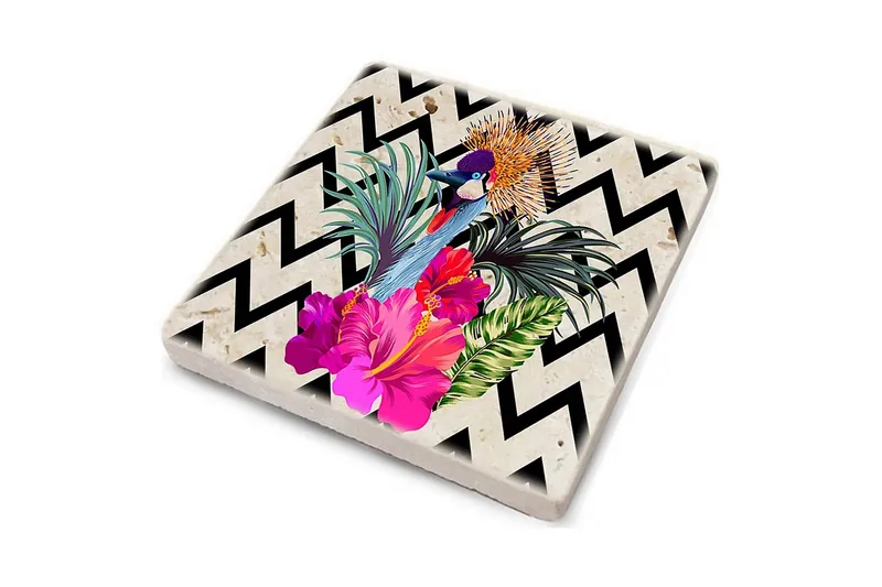 Glassunderlag 4-pk - Flerfarget - Innredning - Borddekorasjon & bordpynt - Glassbrikker