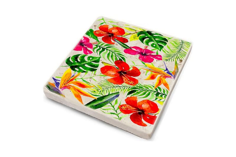 Glassunderlag 4-pk - Flerfarget - Innredning - Borddekorasjon & bordpynt - Glassbrikker