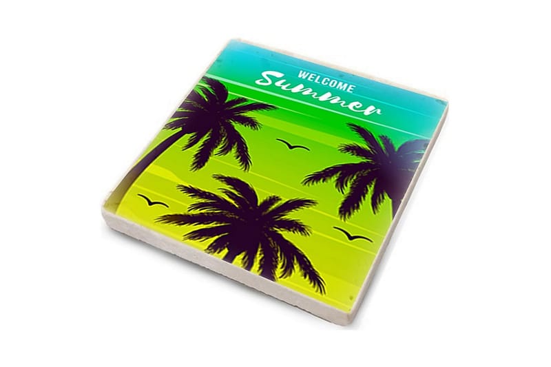 Glassunderlag 4-pk - Flerfarget - Innredning - Borddekorasjon & bordpynt - Glassbrikker