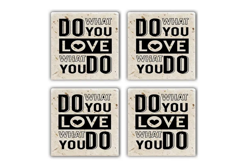 Glassunderlag 4-pk, Flerfarget