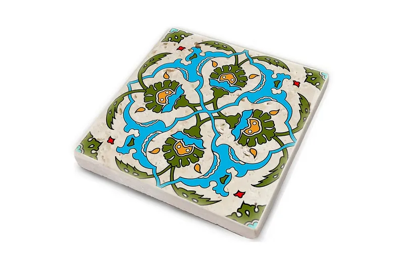 Glassunderlag 4-pk - Turkis/Grønn - Innredning - Borddekorasjon & bordpynt - Glassbrikker