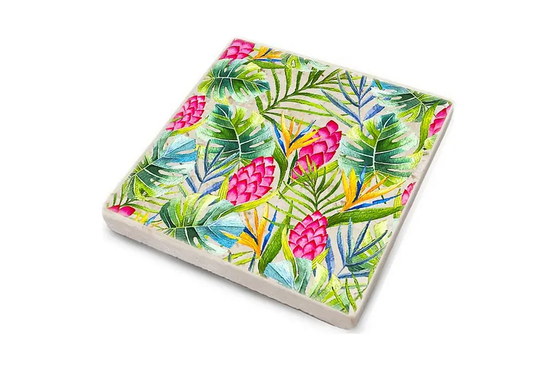 Glassunderlag 4-pk - Flerfarget - Innredning - Borddekorasjon & bordpynt - Glassbrikker