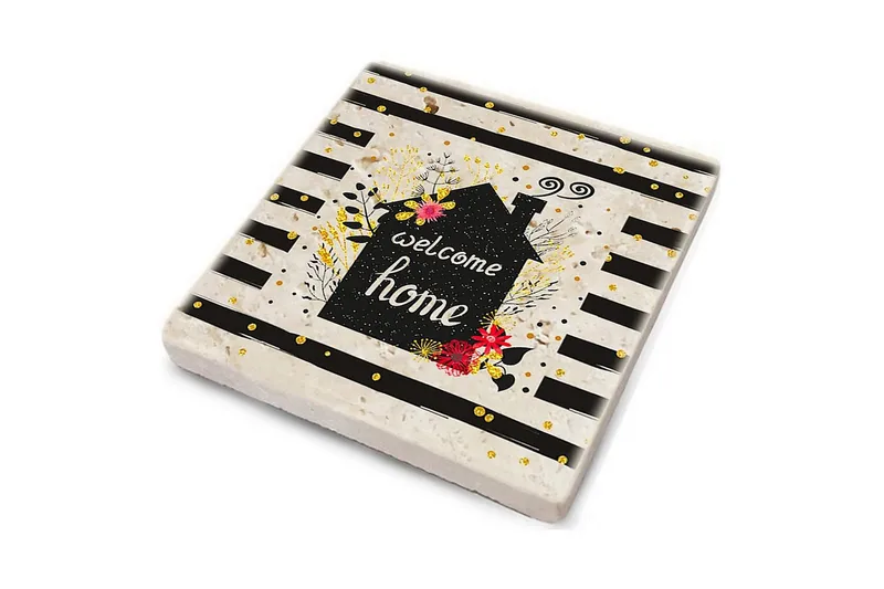 Glassunderlag 4-pk - Flerfarget - Innredning - Borddekorasjon & bordpynt - Glassbrikker