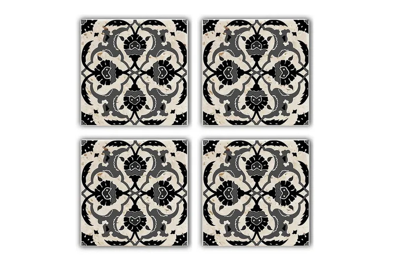 Glassunderlag 4-pk - Svart/Mørkegrå - Innredning - Borddekorasjon & bordpynt - Glassbrikker