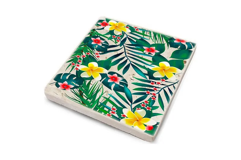 Glassunderlag 4-pk - Flerfarget - Innredning - Borddekorasjon & bordpynt - Glassbrikker