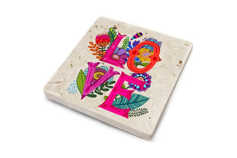 Glassunderlag 4-pk - Flerfarget - Innredning - Borddekorasjon & bordpynt - Glassbrikker