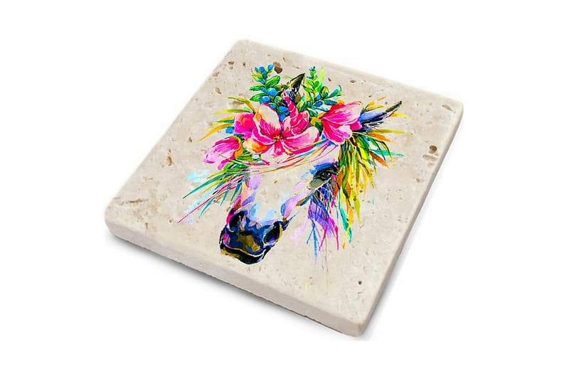 Glassunderlag 4-pk - Flerfarget - Innredning - Borddekorasjon & bordpynt - Glassbrikker