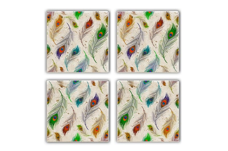 Kitchenware Glass Matt (4 Pieces) - Flerfarget - Innredning - Borddekorasjon & bordpynt - Glassbrikker