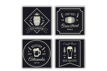 Kitchenware Glass Matt (4 Pieces) - Flerfarget - Innredning - Borddekorasjon & bordpynt - Glassbrikker