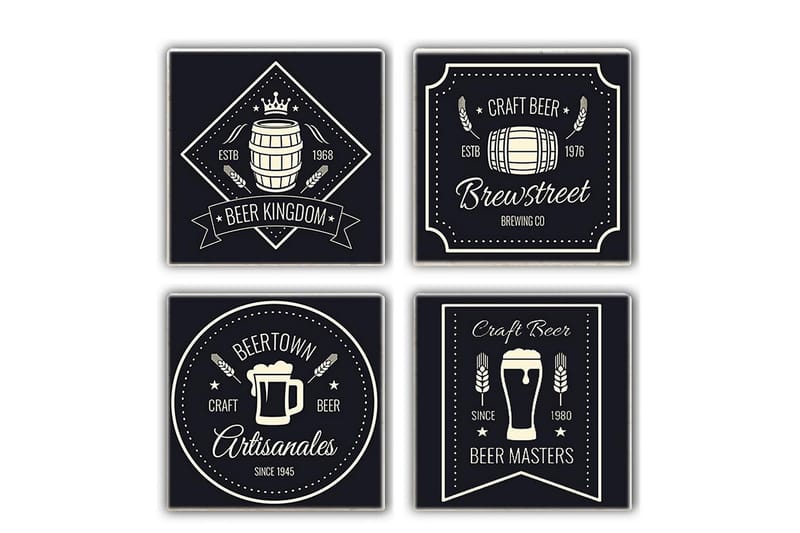 Kitchenware Glass Matt (4 Pieces) - Flerfarget - Innredning - Borddekorasjon & bordpynt - Glassbrikker