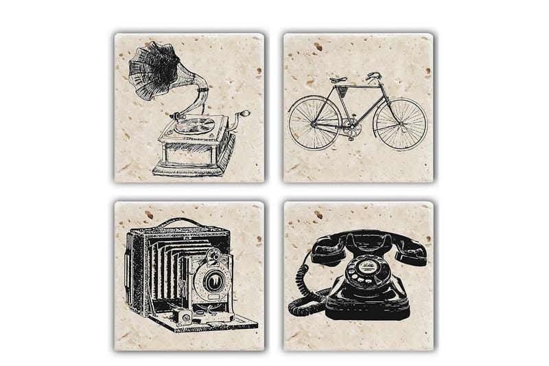 Kitchenware Glass Matt (4 Pieces) - Flerfarget - Innredning - Borddekorasjon & bordpynt - Glassbrikker