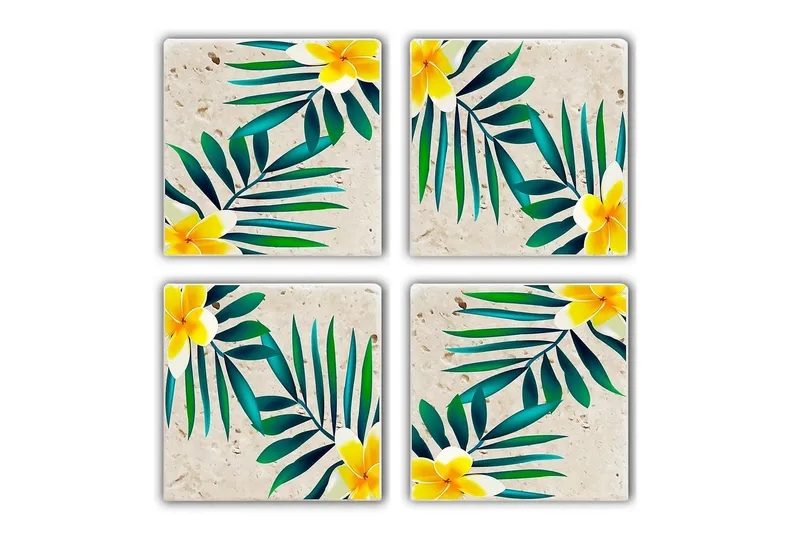 Kitchenware Glass Matt (4 Pieces), Flerfarget