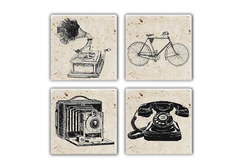 Kitchenware Glass Matt (4 Pieces), Flerfarget