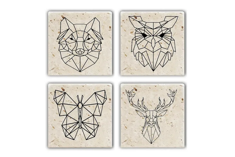 Kitchenware Glass Matt (4 Pieces) - Flerfarget - Innredning - Borddekorasjon & bordpynt - Glassbrikker