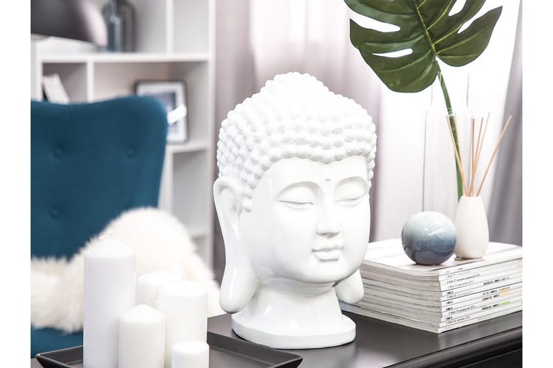 Buddha Figur 24 / 24 / 41 cm - Hvit - Innredning - Dekorasjon