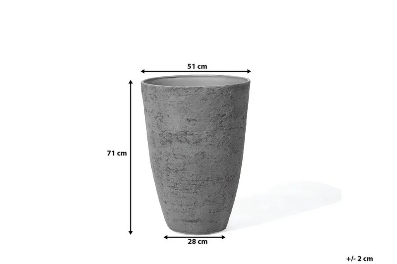 CAMIA Krukke 51 cm - Grå - Hage - Dyrking & hagearbeid - Dyrking - Blomsterpotter - Store blomsterkrukker