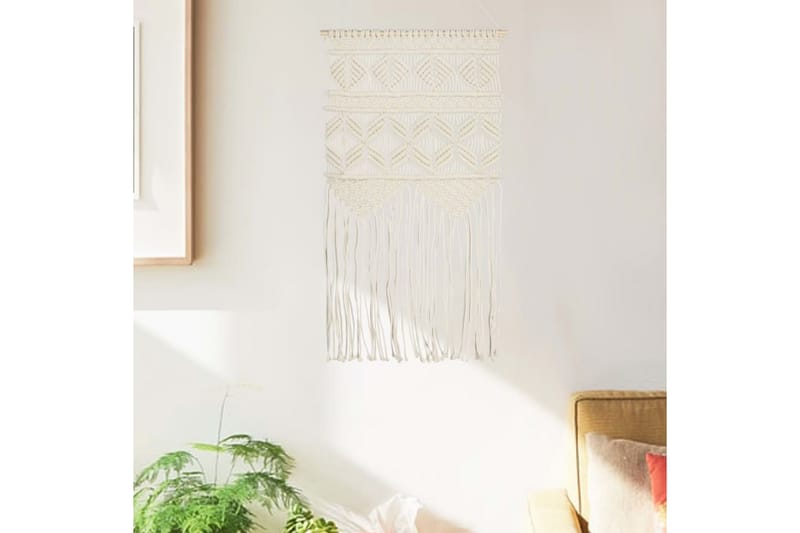 Makramé vegghenger 40x80 cm bomull - Krem - Innredning - Dekorasjon