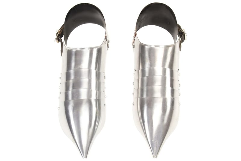 Middelaldersk rustningsstøvler replikk LARP sølv stål - Dekorasjon