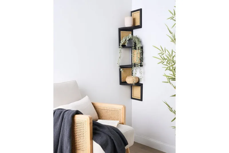 Bokhylle Alder Sort, Lyst Tre - Sort, Lyst Tre - Innredning - Dekorasjon - Pyntegjenstand - Bokstøtte