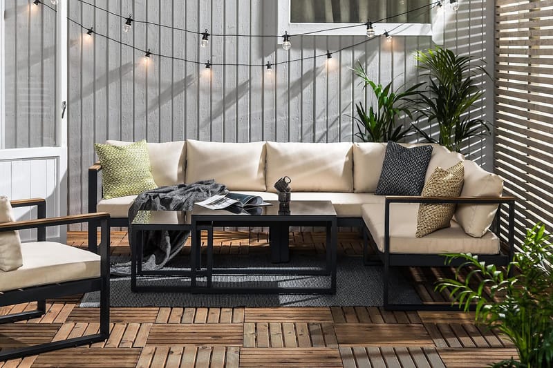 Bullerö Loungegruppe - Svart/Teak - Hage - Utemiljø - Veranda & terrasse - Verandamøbler