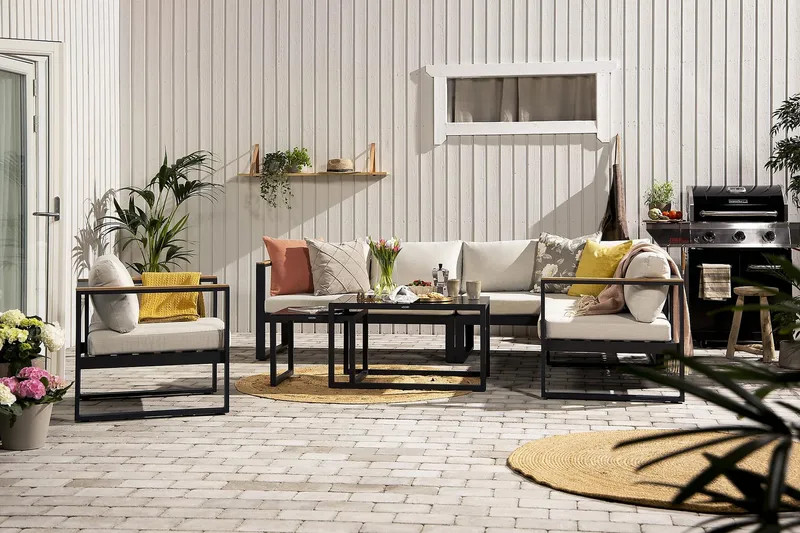 Bullerö Loungegruppe - Svart/Teak - Hage - Utemiljø - Veranda & terrasse - Verandamøbler