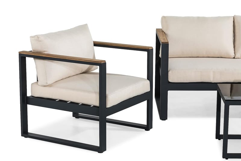 Bullerö Loungegruppe - Svart/Teak - Hage - Utemiljø - Veranda & terrasse - Verandamøbler